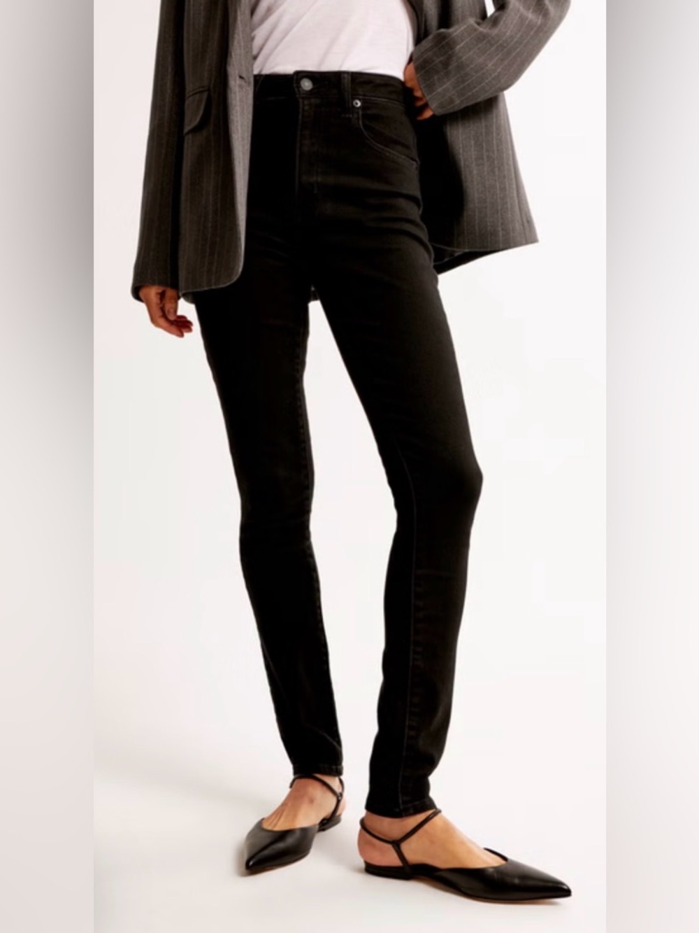 Abercrombie & Fitch Black Ultra High Rise Super Skinny Ankle Jeans - Size 0